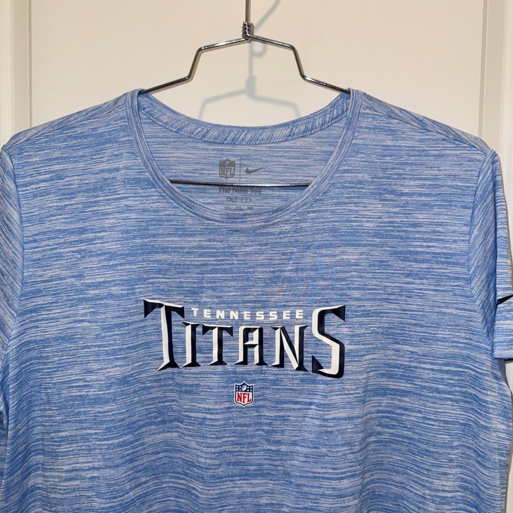Nike Tennessee Titans Shirt Mens 2XL Dri-FIT NFL Blue Heather Short Sleeve